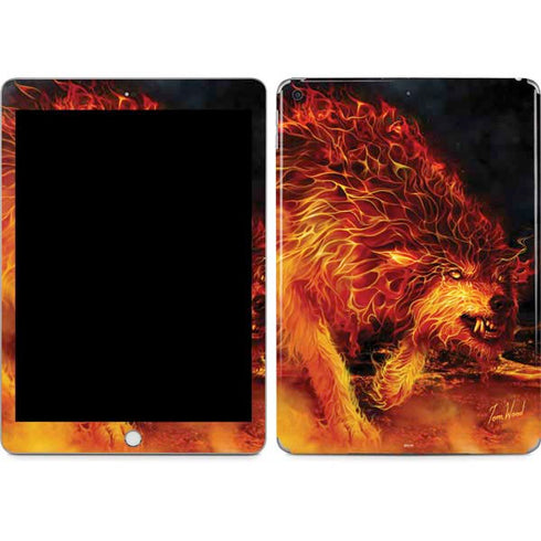 Fire Stalker Wolf by Tom Wood Apple iPad Skin