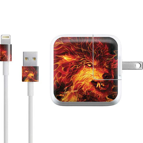 Fire Stalker Wolf by Tom Wood iPad Charger (10W USB) Skin