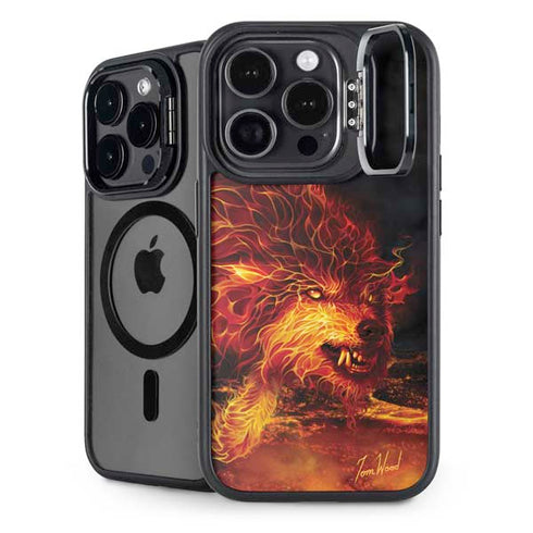 Fire Stalker Wolf by Tom Wood iPhone Cases