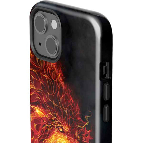 Fire Stalker Wolf by Tom Wood iPhone 15 Impact Case