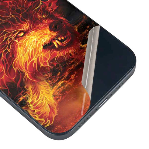 Fire Stalker Wolf by Tom Wood iPhone 15 Skin
