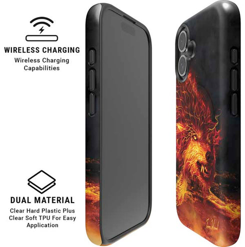 Fire Stalker Wolf by Tom Wood iPhone 16 Magsafe Impact Case