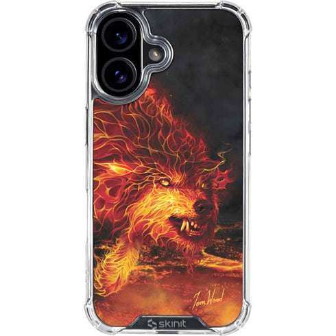 Fire Stalker Wolf by Tom Wood iPhone 16 Plus Clear Case