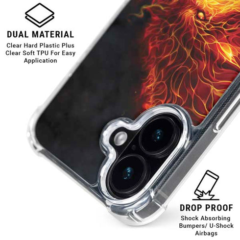 Fire Stalker Wolf by Tom Wood iPhone 16 Plus Clear Case
