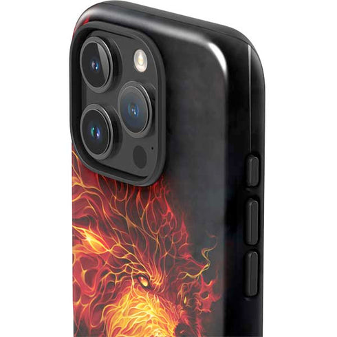 Fire Stalker Wolf by Tom Wood iPhone 16 Pro Impact Case