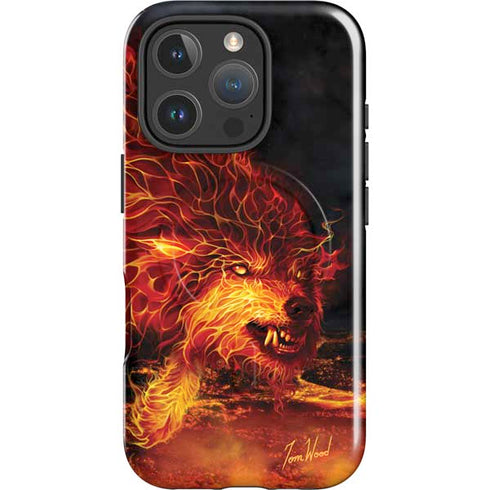 Fire Stalker Wolf by Tom Wood iPhone 16 Pro Max Magsafe Impact Case