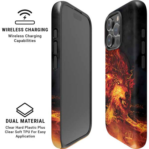 Fire Stalker Wolf by Tom Wood iPhone 16 Pro Max Magsafe Impact Case