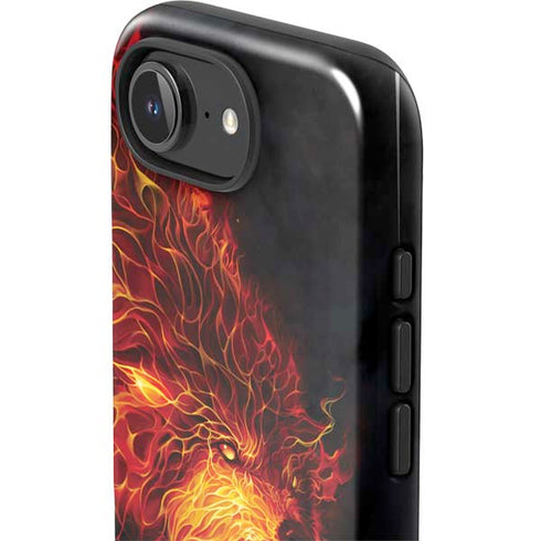 Fire Stalker Wolf by Tom Wood iPhone 16e Impact Case