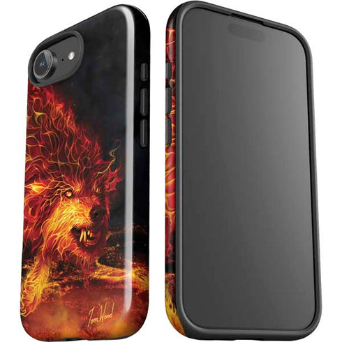 Fire Stalker Wolf by Tom Wood iPhone 16e Impact Case