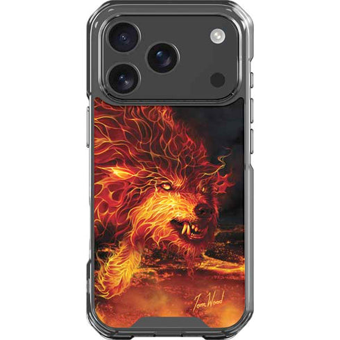 Fire Stalker Wolf by Tom Wood iPhone 18 Pro Clear Case