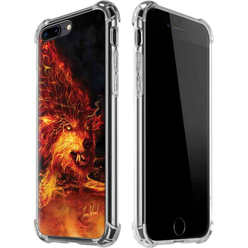Fire Stalker Wolf by Tom Wood iPhone Cases
