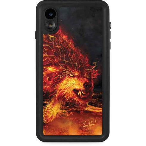 Fire Stalker Wolf by Tom Wood iPhone Cases