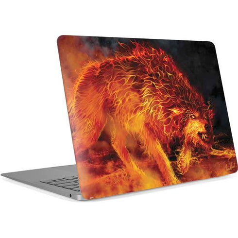 Fire Stalker Wolf by Tom Wood Apple MacBook Air Skin