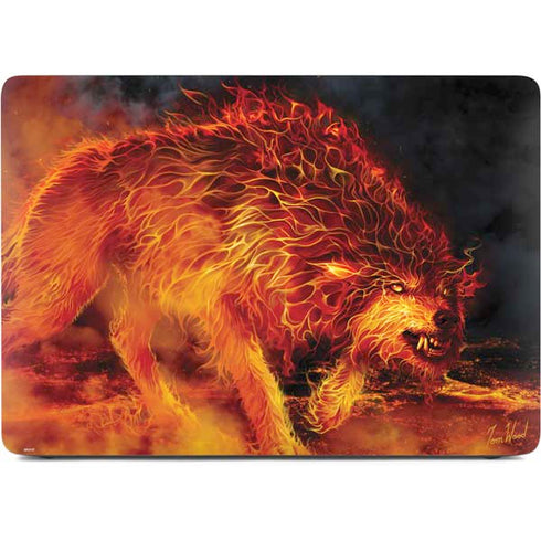 Fire Stalker Wolf by Tom Wood Apple MacBook Air Skin