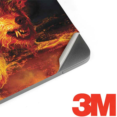 Fire Stalker Wolf by Tom Wood MacBook Skins