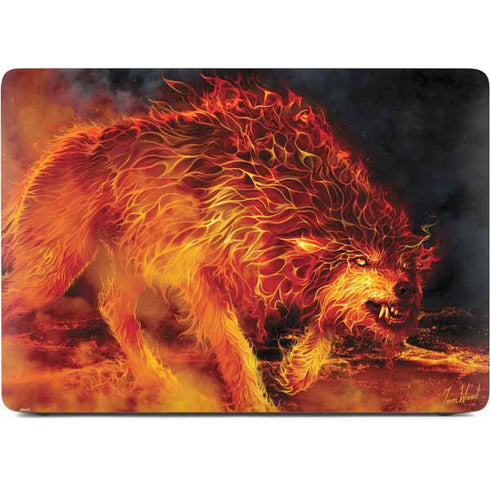 Fire Stalker Wolf by Tom Wood Apple MacBook Pro 16-inch Skin