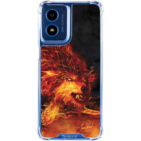 Fire Stalker Wolf by Tom Wood Moto G 5G (2024) Clear Case