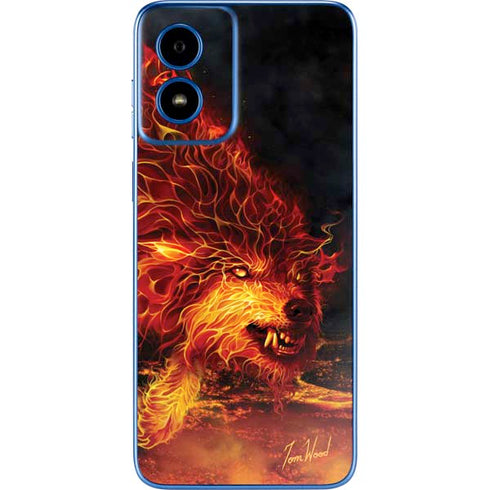 Fire Stalker Wolf by Tom Wood Moto G Play 4G (2024) Skin
