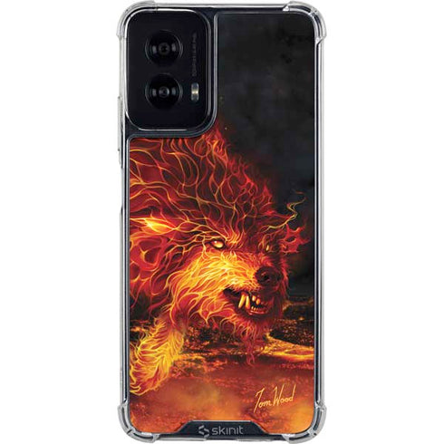 Fire Stalker Wolf by Tom Wood Moto G Power 5G (2024) Clear Case