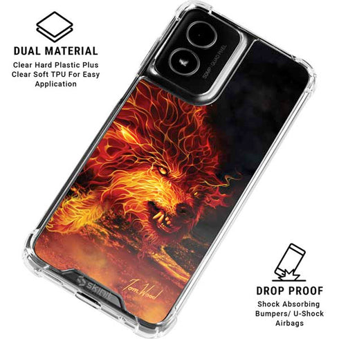Fire Stalker Wolf by Tom Wood Moto G Power 5G (2024) Clear Case