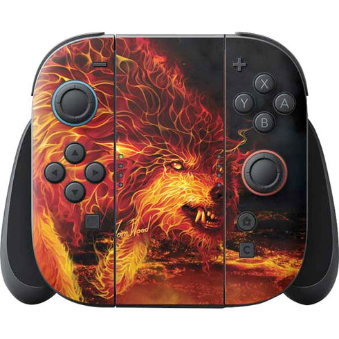 Fire Stalker Wolf by Tom Wood Nintendo Switch 2 (2025) Joy-Con Controller Skin