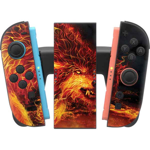 Fire Stalker Wolf by Tom Wood Nintendo Switch 2 (2025) Joy-Con Controller Skin