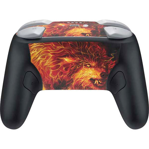 Fire Stalker Wolf by Tom Wood Nintendo Switch 2 (2025) Pro Controller Skin