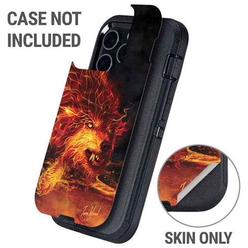Fire Stalker Wolf by Tom Wood Otterbox Defender iPhone Skin