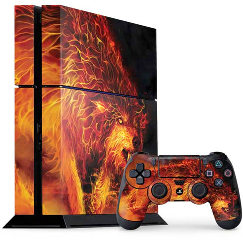 Fire Stalker Wolf by Tom Wood PlayStation PS4 Skins