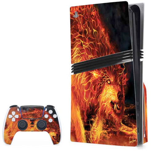 Fire Stalker Wolf by Tom Wood PlayStation PS5 Skins