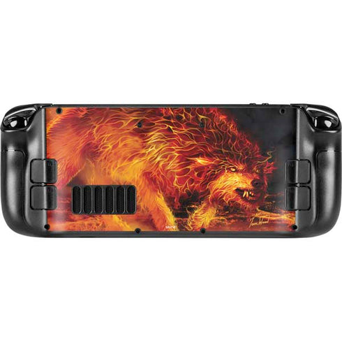 Tom Wood Fire Stalker Wolf Steam Deck Handheld Gaming Computer Skin