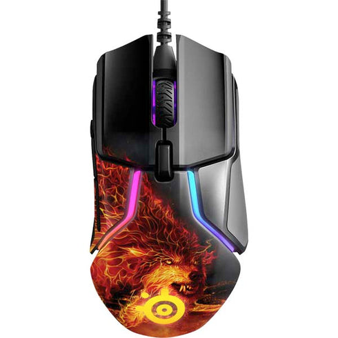 Fire Stalker Wolf by Tom Wood SteelSeries Rival 600 Gaming Mouse Skin