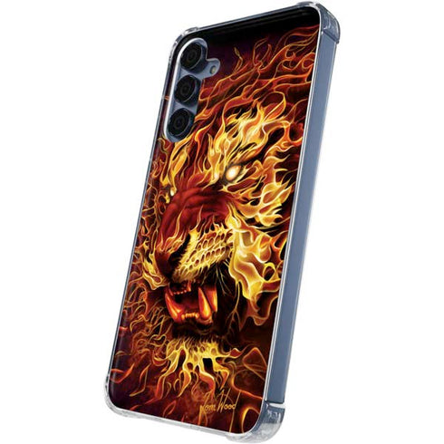 Fire Tiger by Tom Wood Galaxy A55 5G Clear Case