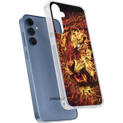 Fire Tiger by Tom Wood Galaxy A55 5G Clear Case