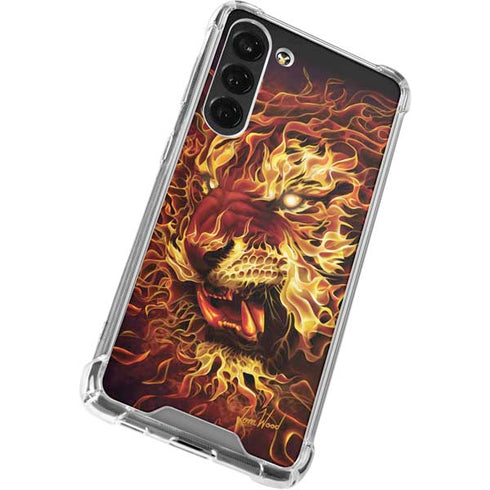 Fire Tiger by Tom Wood Galaxy S24 FE Clear Case