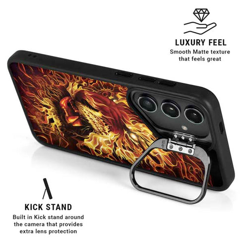 Fire Tiger by Tom Wood Galaxy S25 Kickstand Case