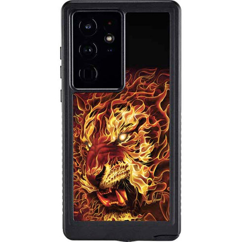 Fire Tiger by Tom Wood Galaxy S24 Ultra Waterproof Case