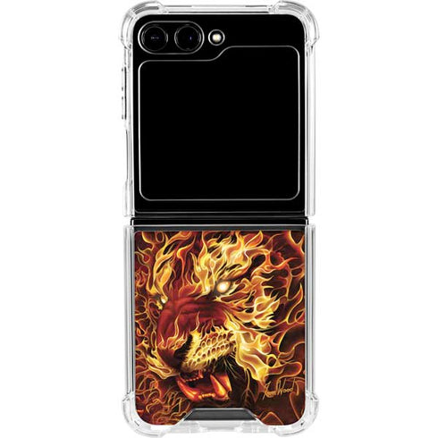 Fire Tiger by Tom Wood Galaxy Z Flip6 Clear Case