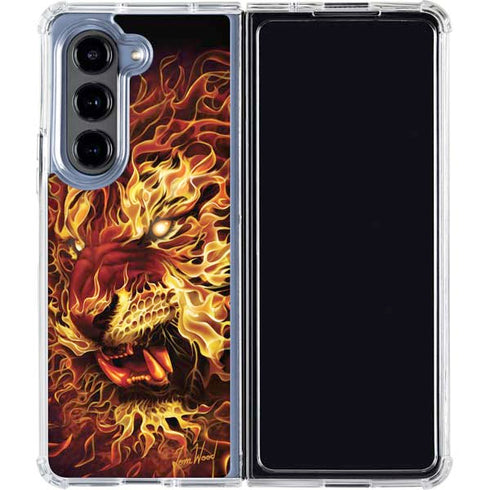 Fire Tiger by Tom Wood Galaxy Z Fold5 5G Clear Case