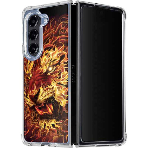 Fire Tiger by Tom Wood Galaxy Z Fold5 5G Clear Case