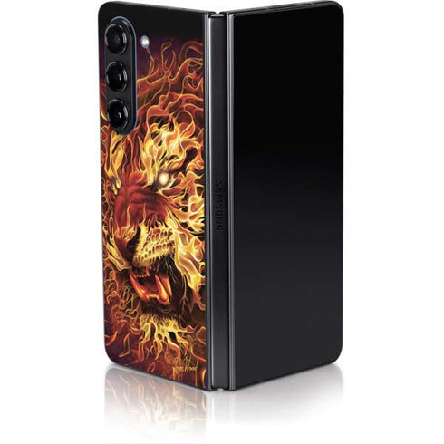Fire Tiger by Tom Wood Galaxy Z Fold5 5G Skin