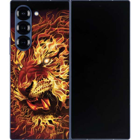 Fire Tiger by Tom Wood Galaxy Z Fold6 Skin