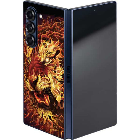 Fire Tiger by Tom Wood Galaxy Z Fold6 Skin