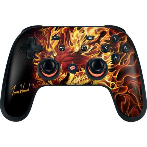 Fire Tiger by Tom Wood Google Stadia Controller Skin