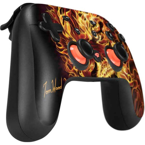 Fire Tiger by Tom Wood Google Stadia Controller Skin