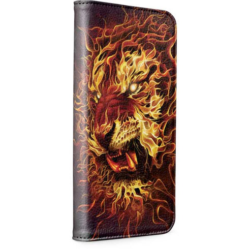 Fire Tiger by Tom Wood iPhone 15 Plus Folio Case