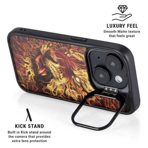 Fire Tiger by Tom Wood iPhone 15 Plus Kickstand Case