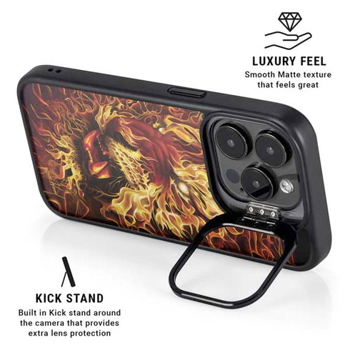 Fire Tiger by Tom Wood iPhone 15 Pro Kickstand Case
