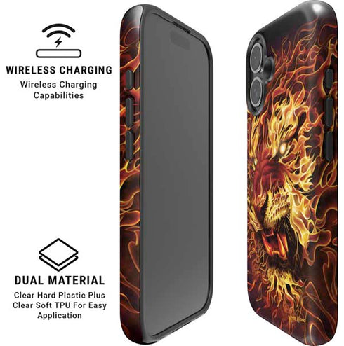 Fire Tiger by Tom Wood iPhone 16 Magsafe Impact Case