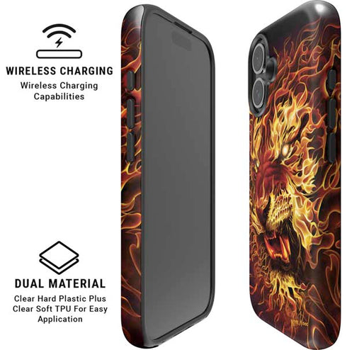 Fire Tiger by Tom Wood iPhone 16 Plus Magsafe Impact Case